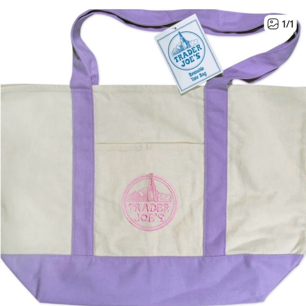 Trader Joe's 2026 Lavender Canvas Tote Bag